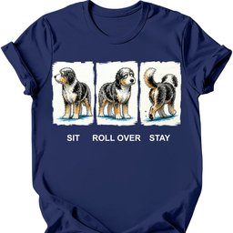 Aussiedoodle Sit Roll Over Stay T Shirt Gift For Dog Lover