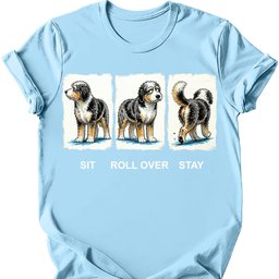 Aussiedoodle Sit Roll Over Stay T Shirt Gift For Dog Lover