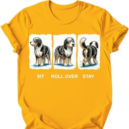 Aussiedoodle Sit Roll Over Stay T Shirt Gift For Dog Lover