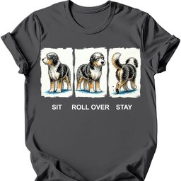 Aussiedoodle Sit Roll Over Stay T Shirt Gift For Dog Lover