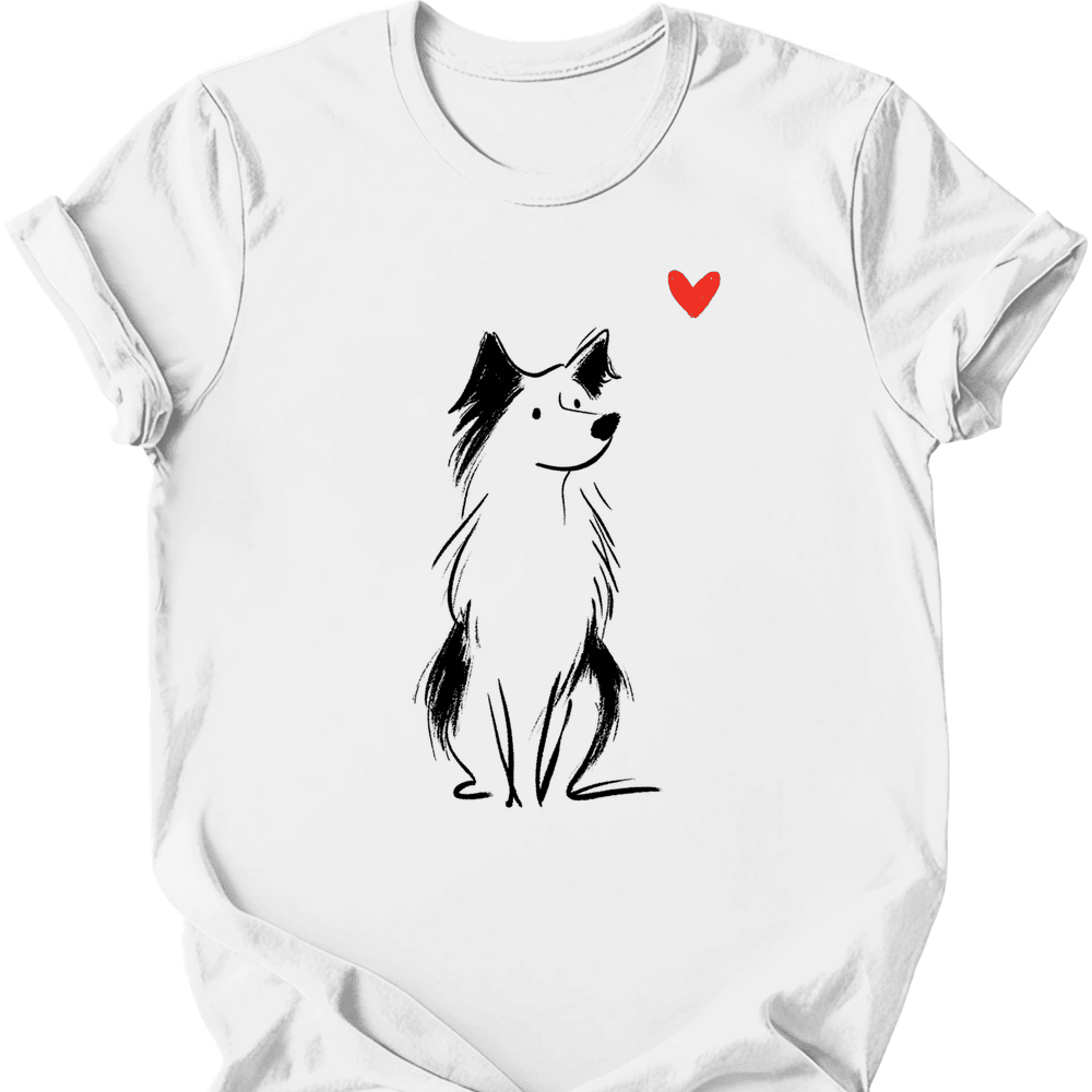 Australian Shepherd Sketch Dog T Shirt Gift For Dog Lover