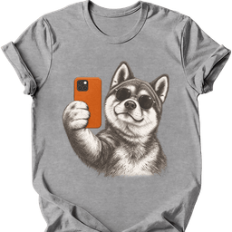 Akita Selfie Dog T Shirt Gift For Dog Lover