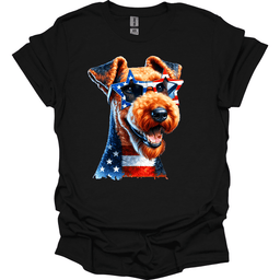 Airedale Patriot Series T Shirt Gift For Dog Lover