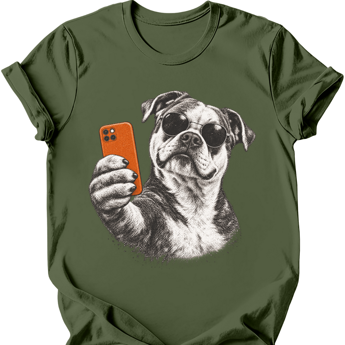 American Bulldog Selfie Dog T Shirt Gift For Dog Lover