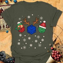 X Mas Dice Tee Gift For Tabletop Gamer