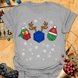 X Mas Dice Tee Gift For Tabletop Gamer