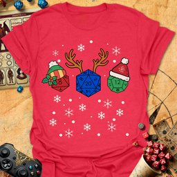 X Mas Dice Tee Gift For Tabletop Gamer