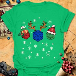 X Mas Dice Tee Gift For Tabletop Gamer
