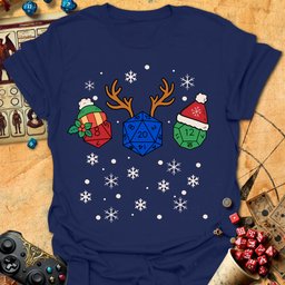 X Mas Dice Tee Gift For Tabletop Gamer