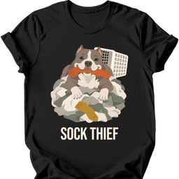 American Bully Sock Thief T Shirt Gift For Dog Lover