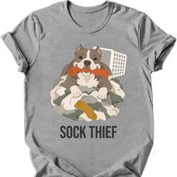 American Bully Sock Thief T Shirt Gift For Dog Lover
