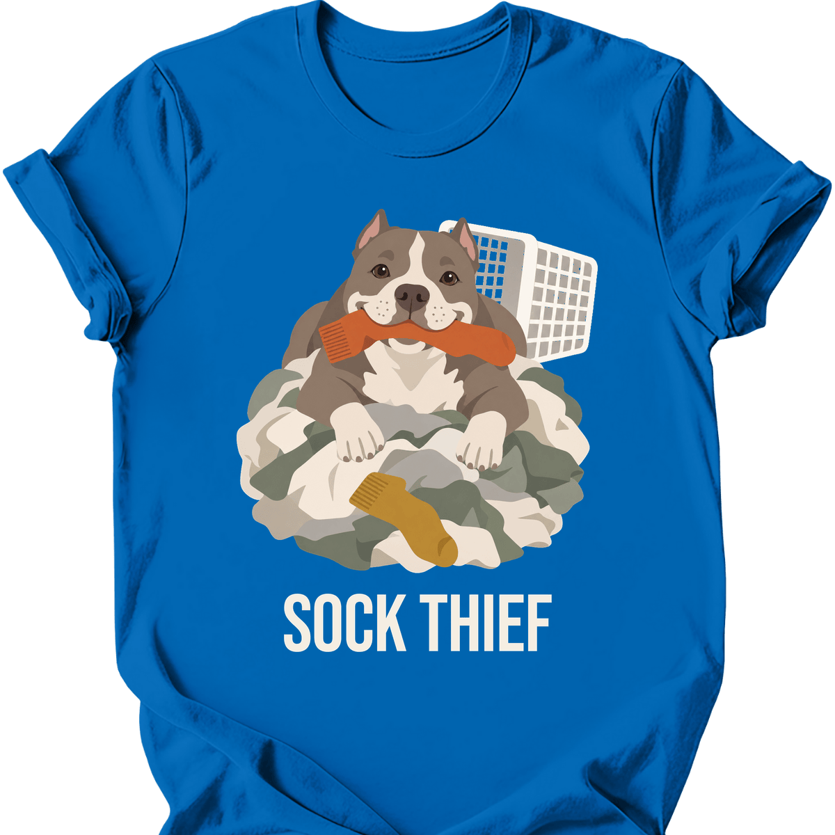 American Bully Sock Thief T Shirt Gift For Dog Lover