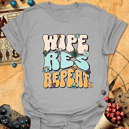 Wipe Res Repeat Color Tee Gift For Tabletop Gamer
