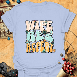 Wipe Res Repeat Color Tee Gift For Tabletop Gamer