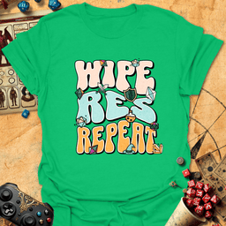 Wipe Res Repeat Color Tee Gift For Tabletop Gamer