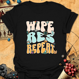 Wipe Res Repeat Color Tee Gift For Tabletop Gamer