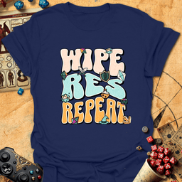 Wipe Res Repeat Color Tee Gift For Tabletop Gamer