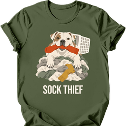 American Bulldog Sock Thief T Shirt Gift For Dog Lover