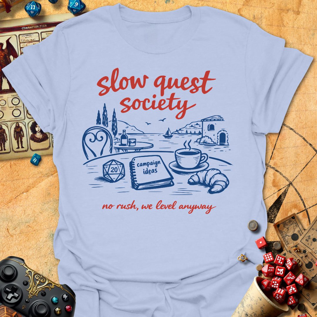 Slow Quest Society Tee Gift For Tabletop Gamer
