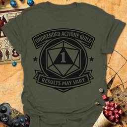 Unintended Actions Tee Gift For Tabletop Gamer