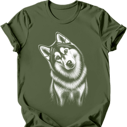 Alaskan Malamute Tilted Dog T Shirt Gift For Dog Lover