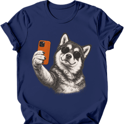 Alaskan Malamute Selfie Dog T Shirt Gift For Dog Lover