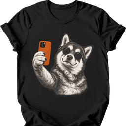Alaskan Malamute Selfie Dog T Shirt Gift For Dog Lover