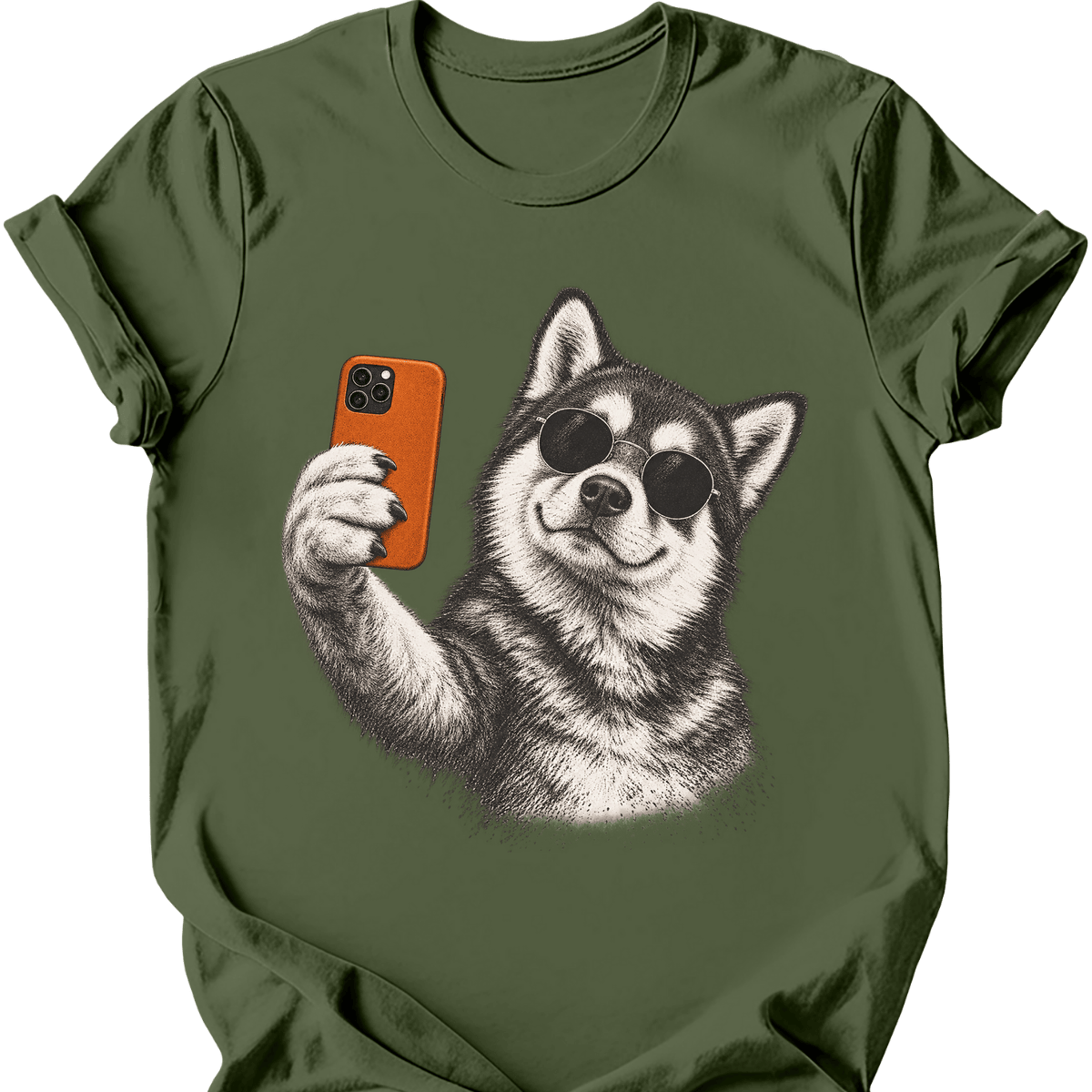 Alaskan Malamute Selfie Dog T Shirt Gift For Dog Lover