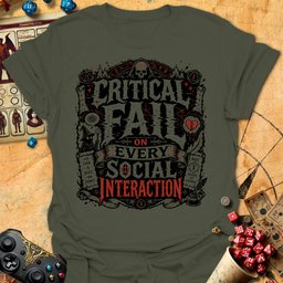 Social Fail Tee Gift For Tabletop Gamer