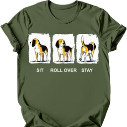 Beagle Sit Roll Over Stay T Shirt Gift For Dog Lover