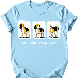 Beagle Sit Roll Over Stay T Shirt Gift For Dog Lover
