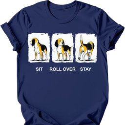 Beagle Sit Roll Over Stay T Shirt Gift For Dog Lover