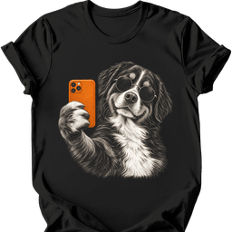 Bernese Mountain Dog Selfie Dog T Shirt Gift For Dog Lover