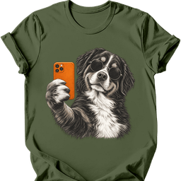 Bernese Mountain Dog Selfie Dog T Shirt Gift For Dog Lover