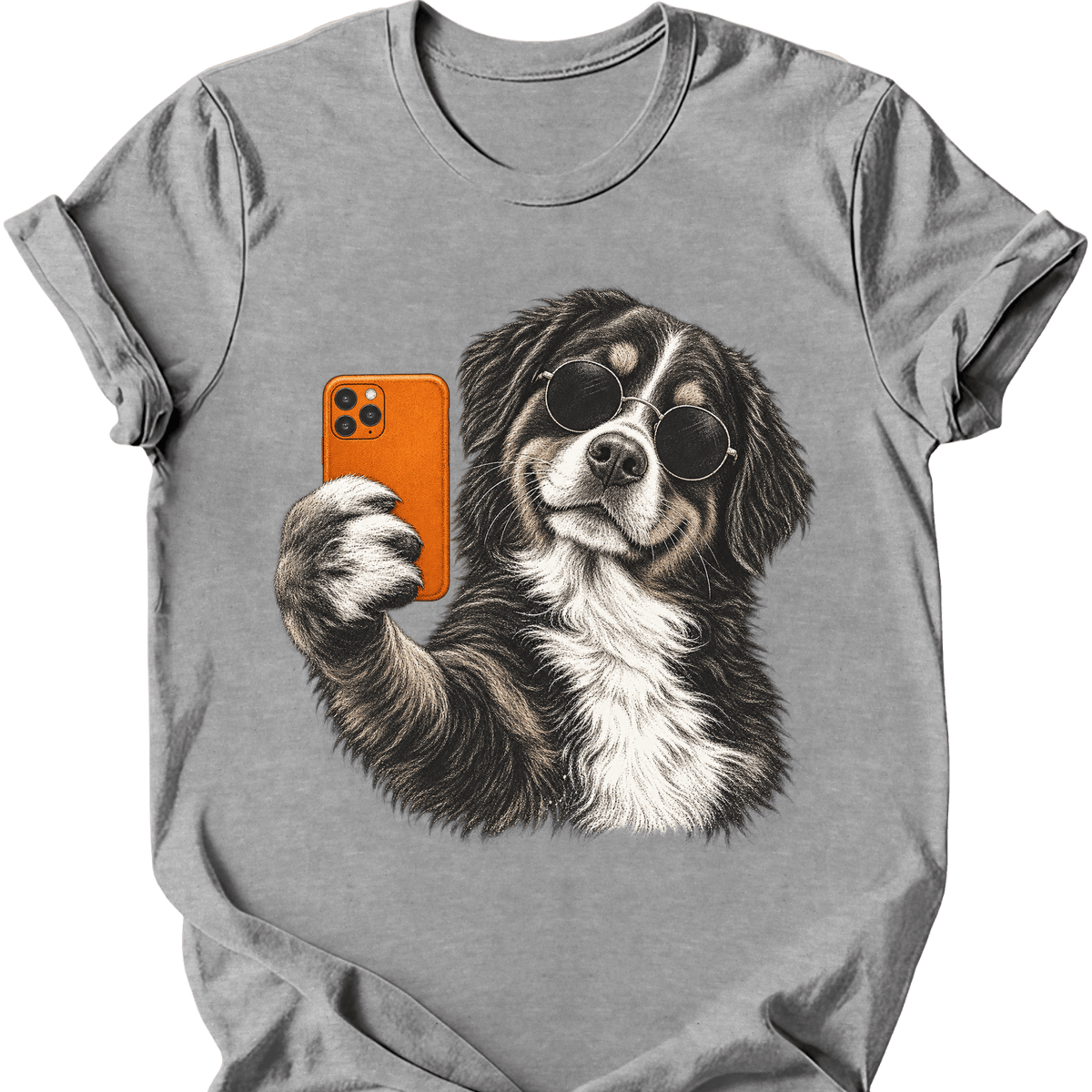 Bernese Mountain Dog Selfie Dog T Shirt Gift For Dog Lover