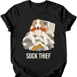 Borzoi Sock Thief T Shirt Gift For Dog Lover