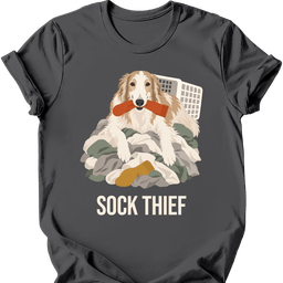 Borzoi Sock Thief T Shirt Gift For Dog Lover