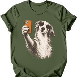 Borzoi Selfie Dog T Shirt Gift For Dog Lover