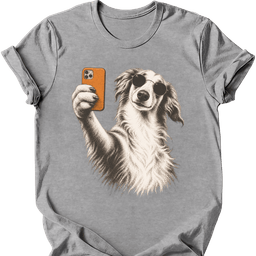 Borzoi Selfie Dog T Shirt Gift For Dog Lover