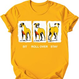 Boxer Sit Roll Over Stay T Shirt Gift For Dog Lover