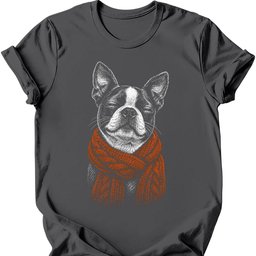 Boston Terrier Winter Dog T Shirt Gift For Dog Lover