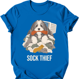Bearded Collie Sock Thief T Shirt Gift For Dog Lover