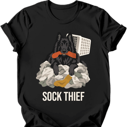 Belgian Sheepdog Sock Thief T Shirt Gift For Dog Lover