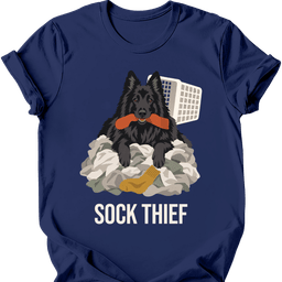 Belgian Sheepdog Sock Thief T Shirt Gift For Dog Lover