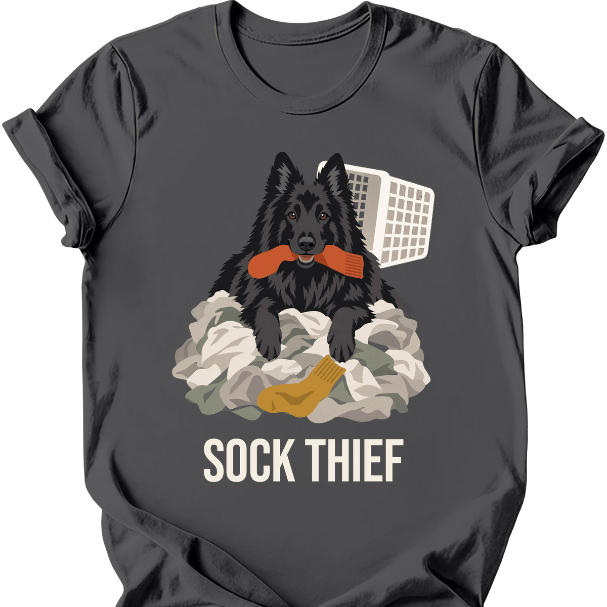 Belgian Sheepdog Sock Thief T Shirt Gift For Dog Lover