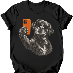 Black Labrador Selfie Dog T Shirt Gift For Dog Lover