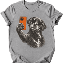 Black Labrador Selfie Dog T Shirt Gift For Dog Lover