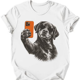 Black Labrador Selfie Dog T Shirt Gift For Dog Lover