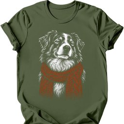Australian Shepherd Winter Dog T Shirt Gift For Dog Lover