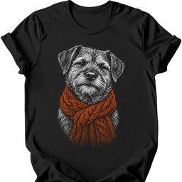 Border Terrier Winter Dog T Shirt Gift For Dog Lover